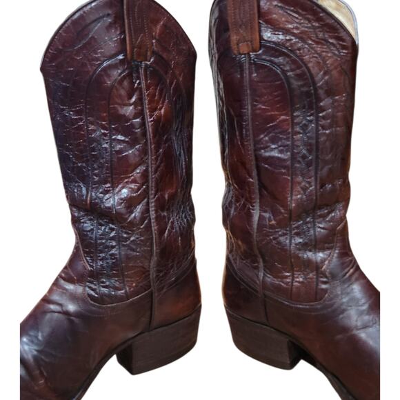 Vintage Dan Post Burgundy Boots. Made in Spain- Men\'s Sz 9D